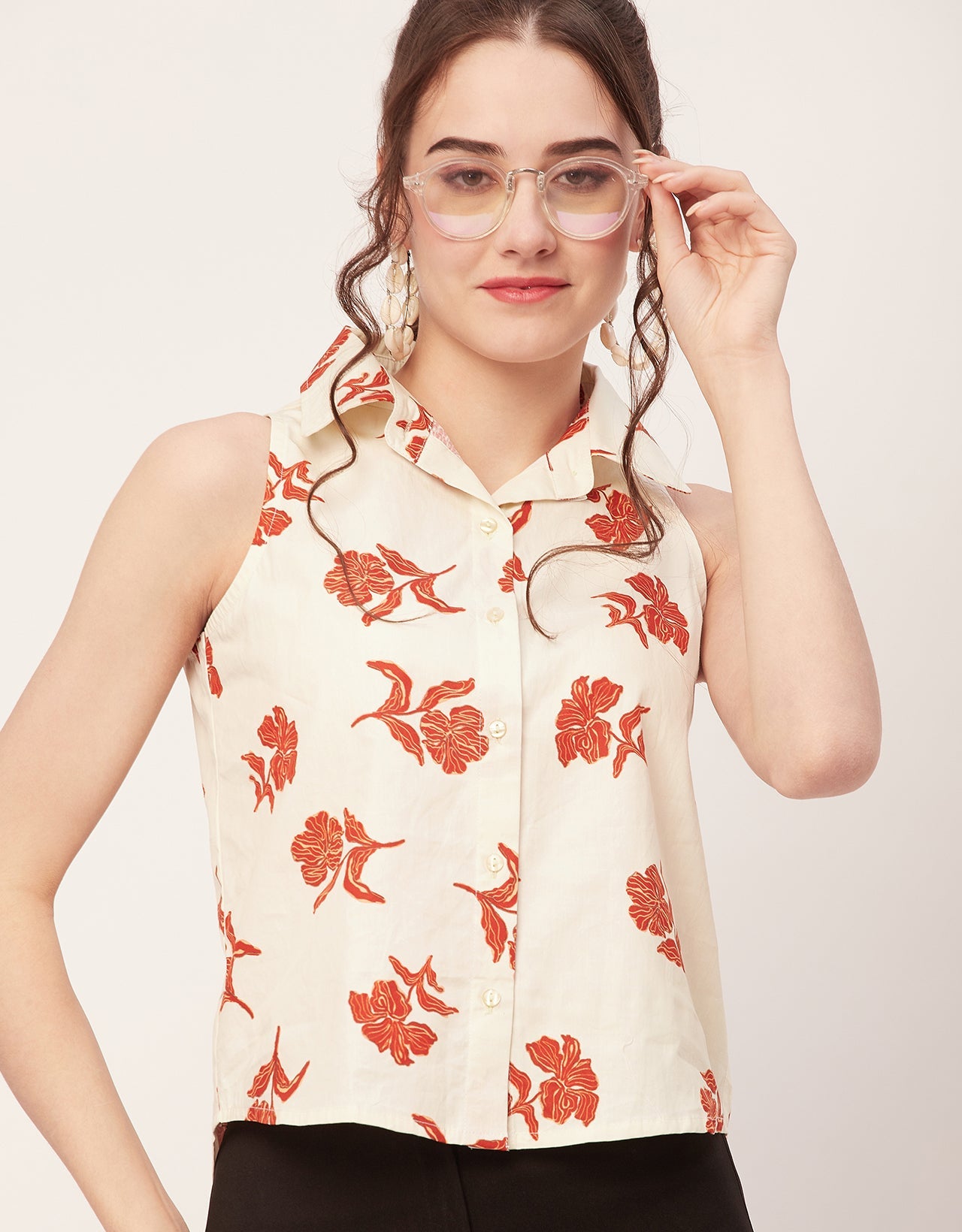 Sleeveless Cotton Shirt