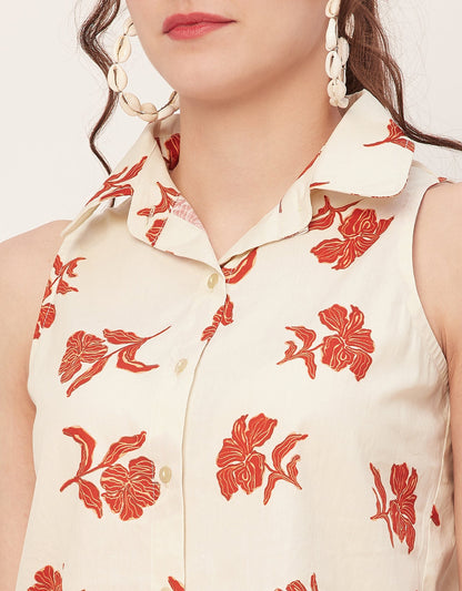 Sleeveless Cotton Shirt