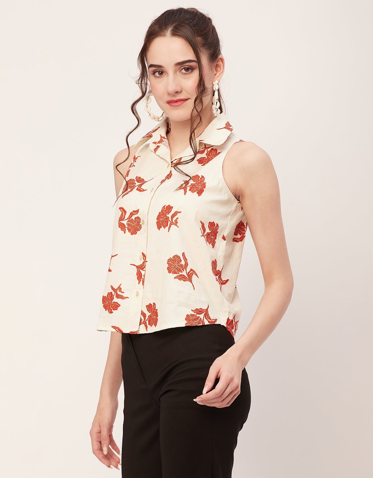 Sleeveless Cotton Shirt