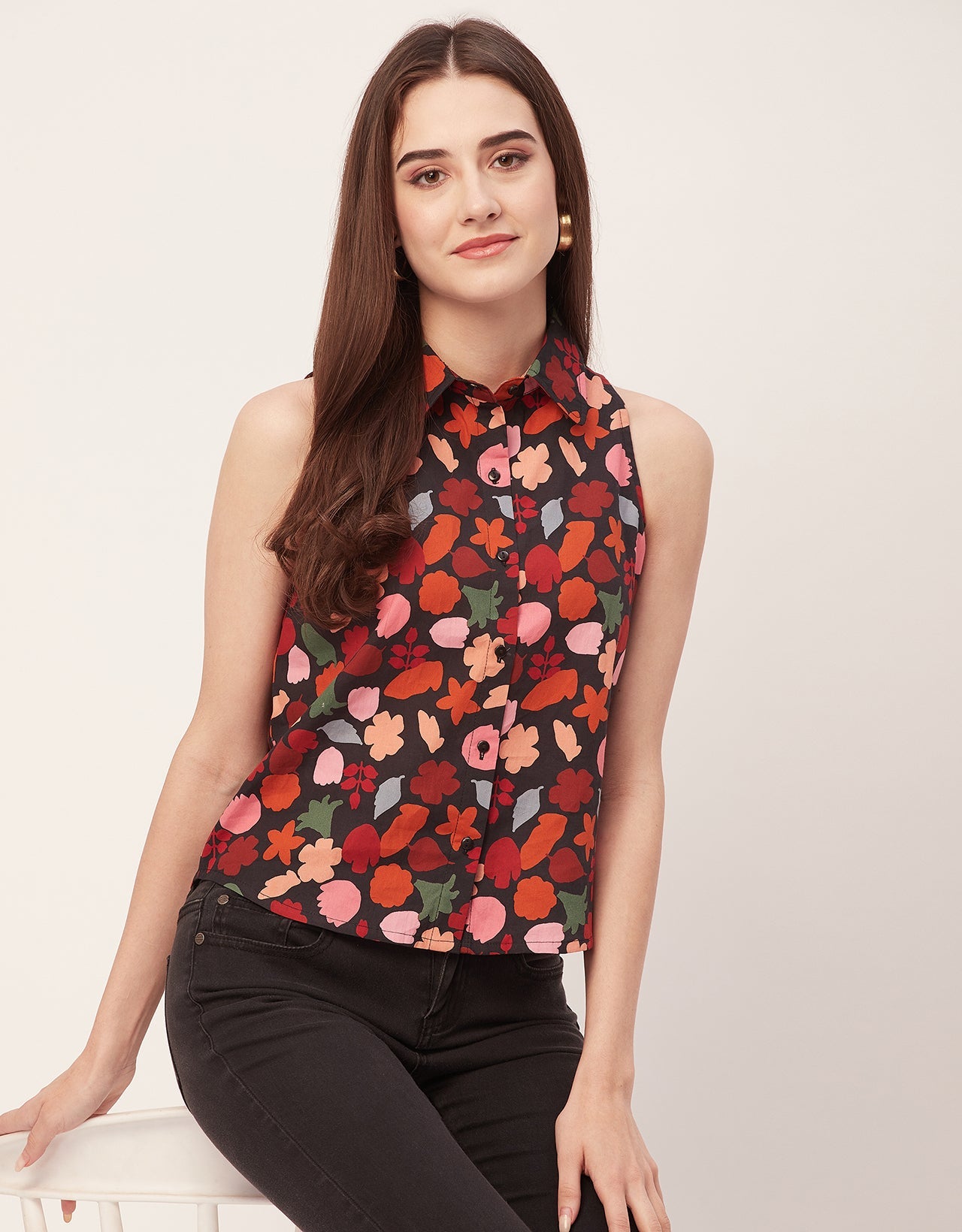 Sleeveless Cotton Shirt