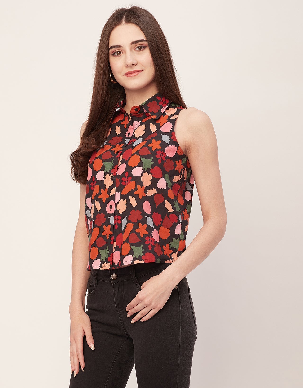 Sleeveless Cotton Shirt