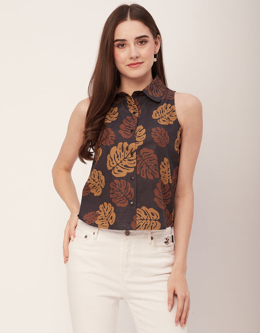 Sleeveless Cotton Shirt