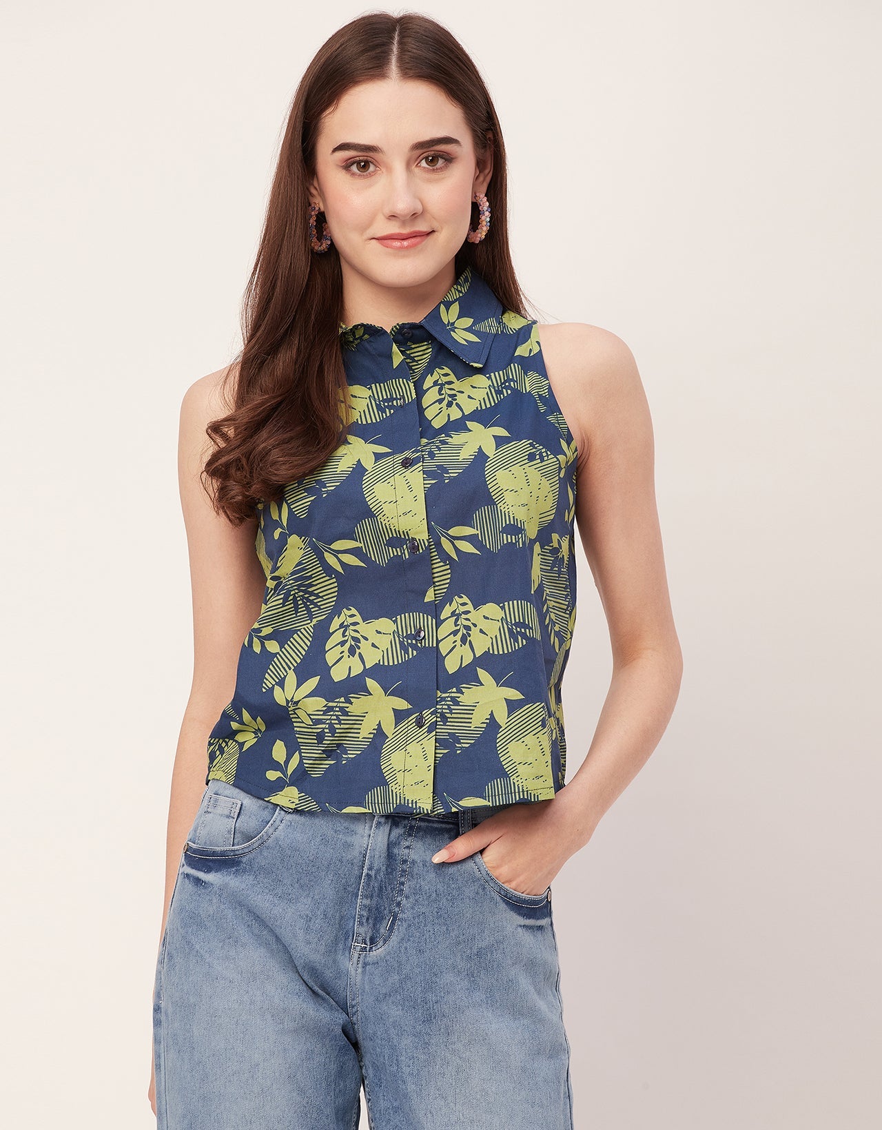 Sleeveless Cotton Shirt