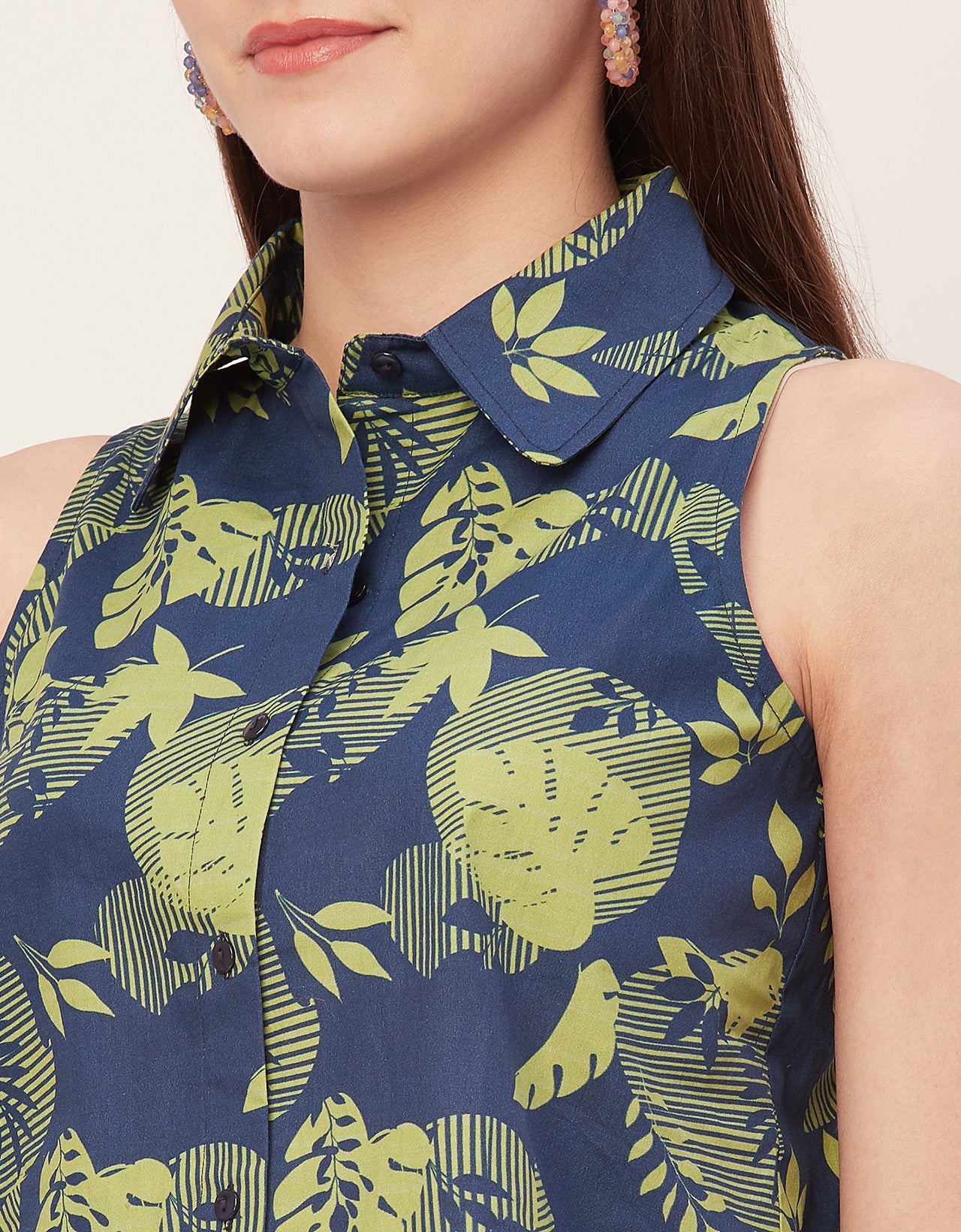 Sleeveless Cotton Shirt