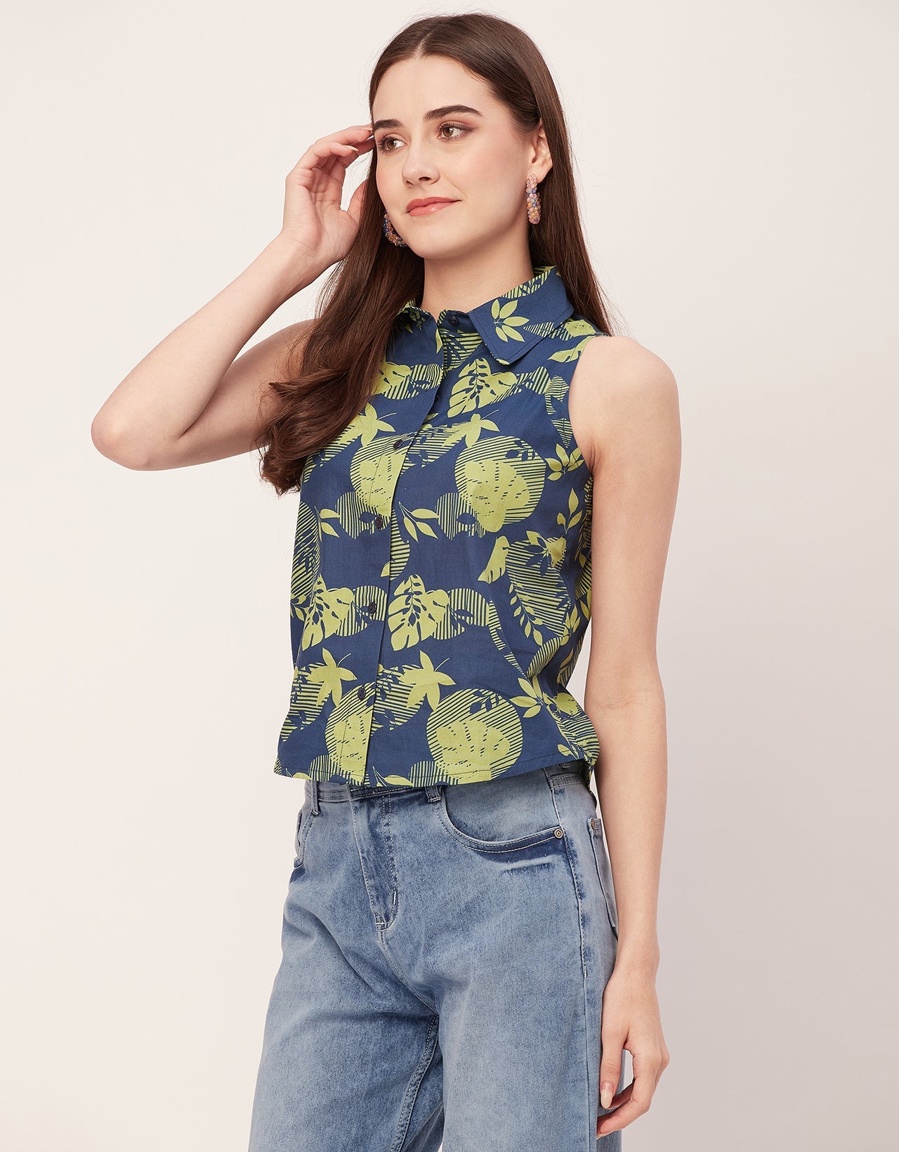 Sleeveless Cotton Shirt