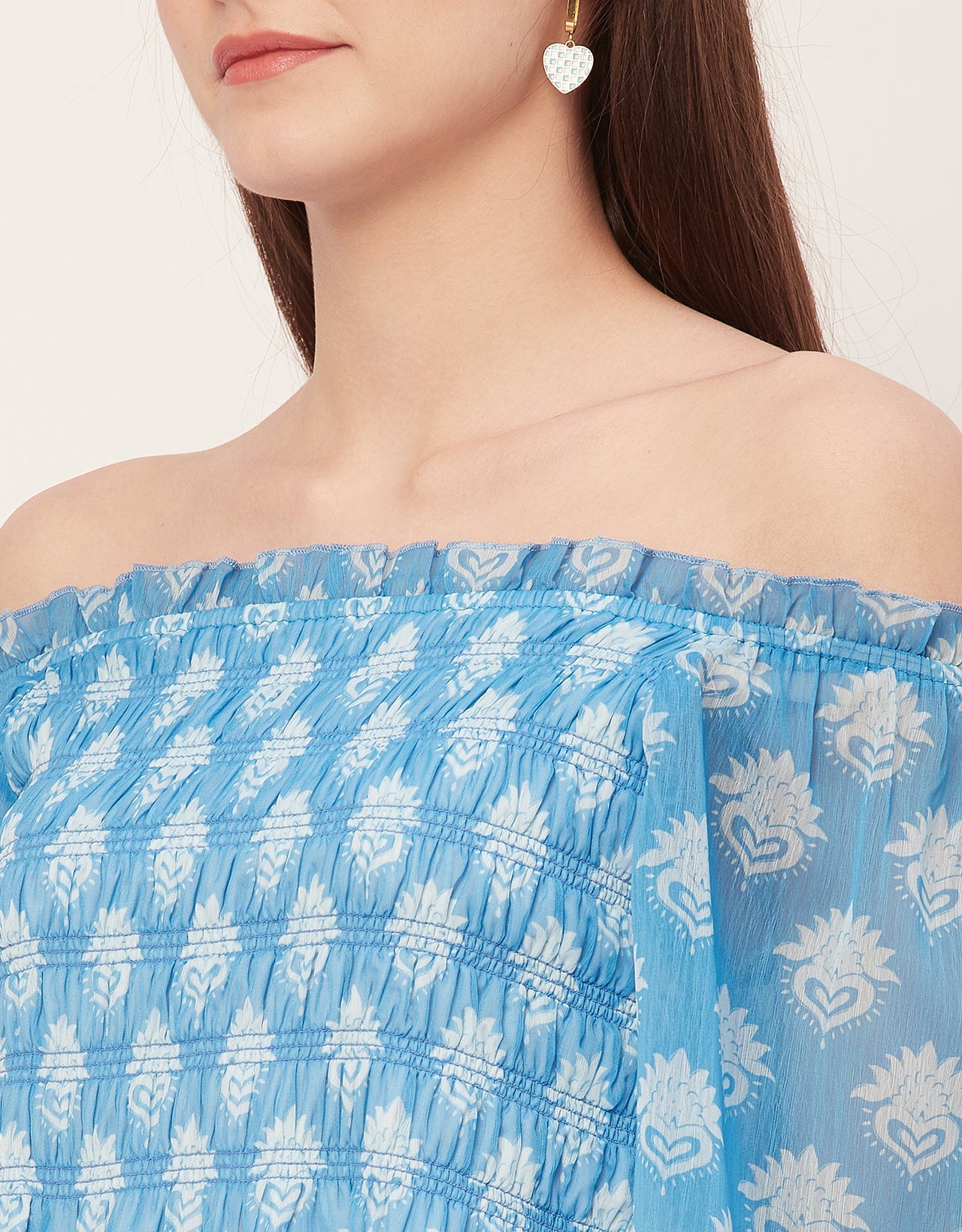 Off-Shoulder Smocked Top