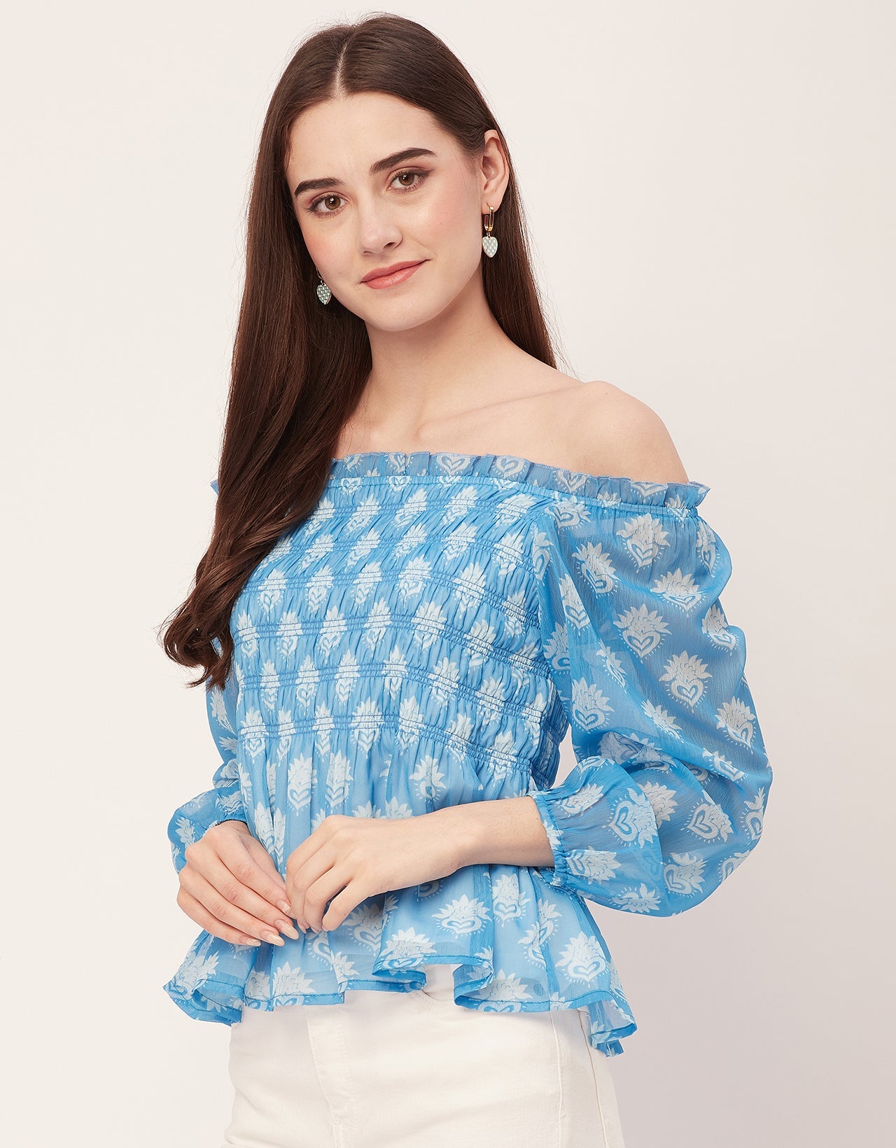 Off-Shoulder Smocked Top