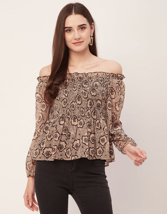 Off-Shoulder Smocked Top