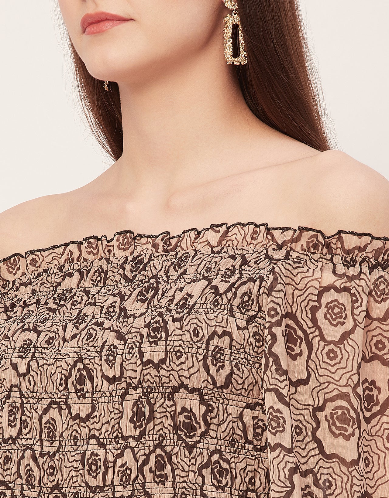 Off-Shoulder Smocked Top