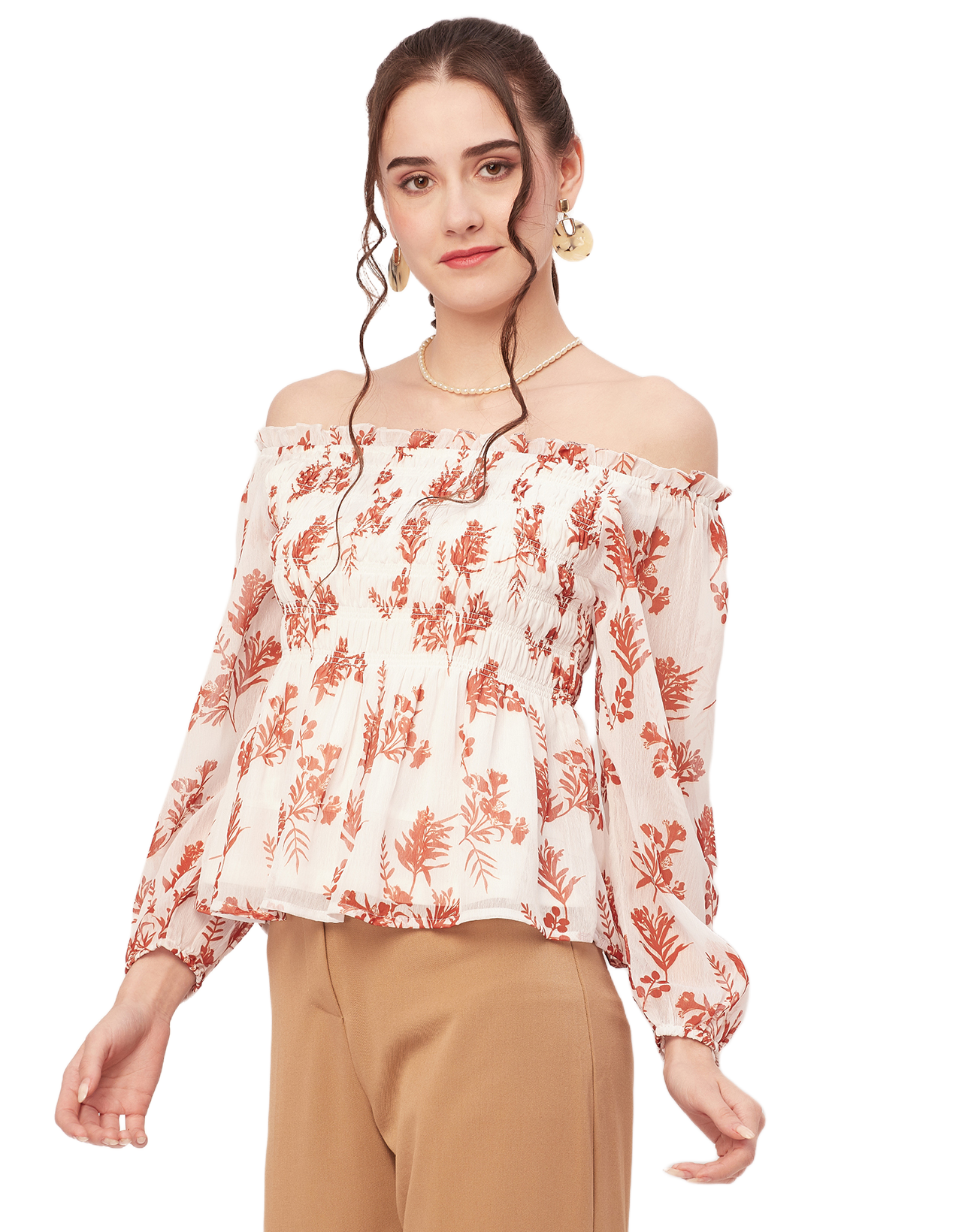 Off-Shoulder Smocked Top