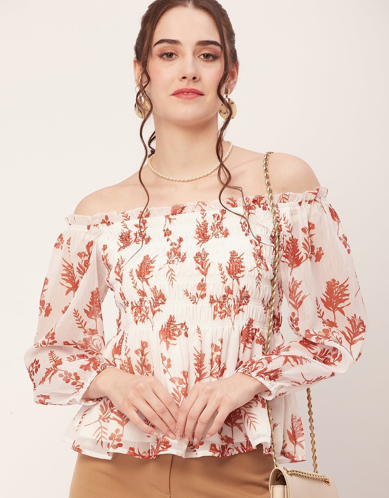 Off-Shoulder Smocked Top