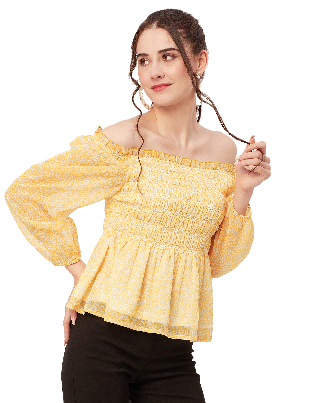 Off-Shoulder Smocked Top