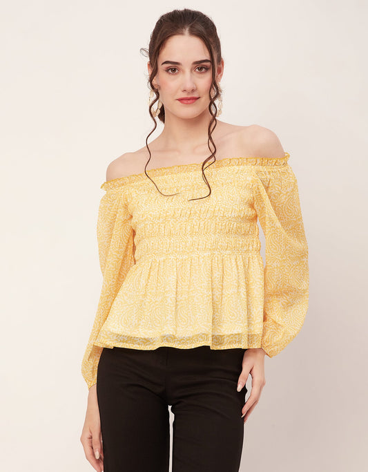 Off-Shoulder Smocked Top