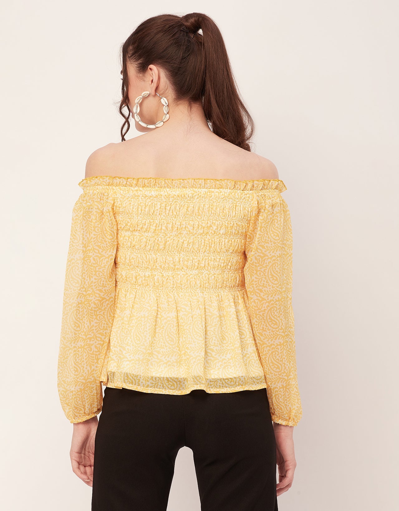 Off-Shoulder Smocked Top