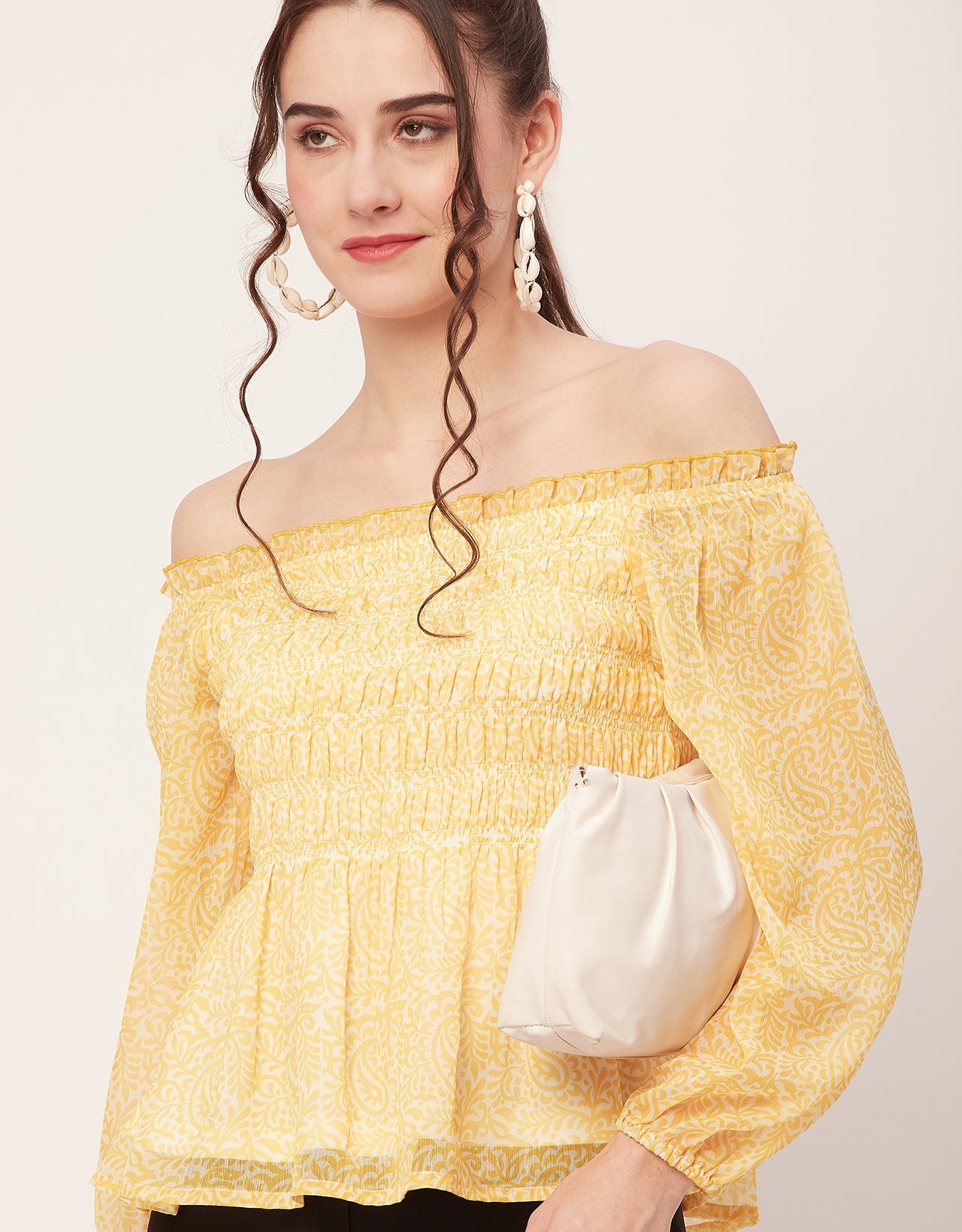 Off-Shoulder Smocked Top