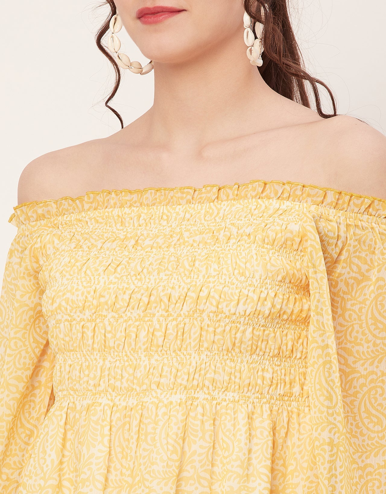 Off-Shoulder Smocked Top