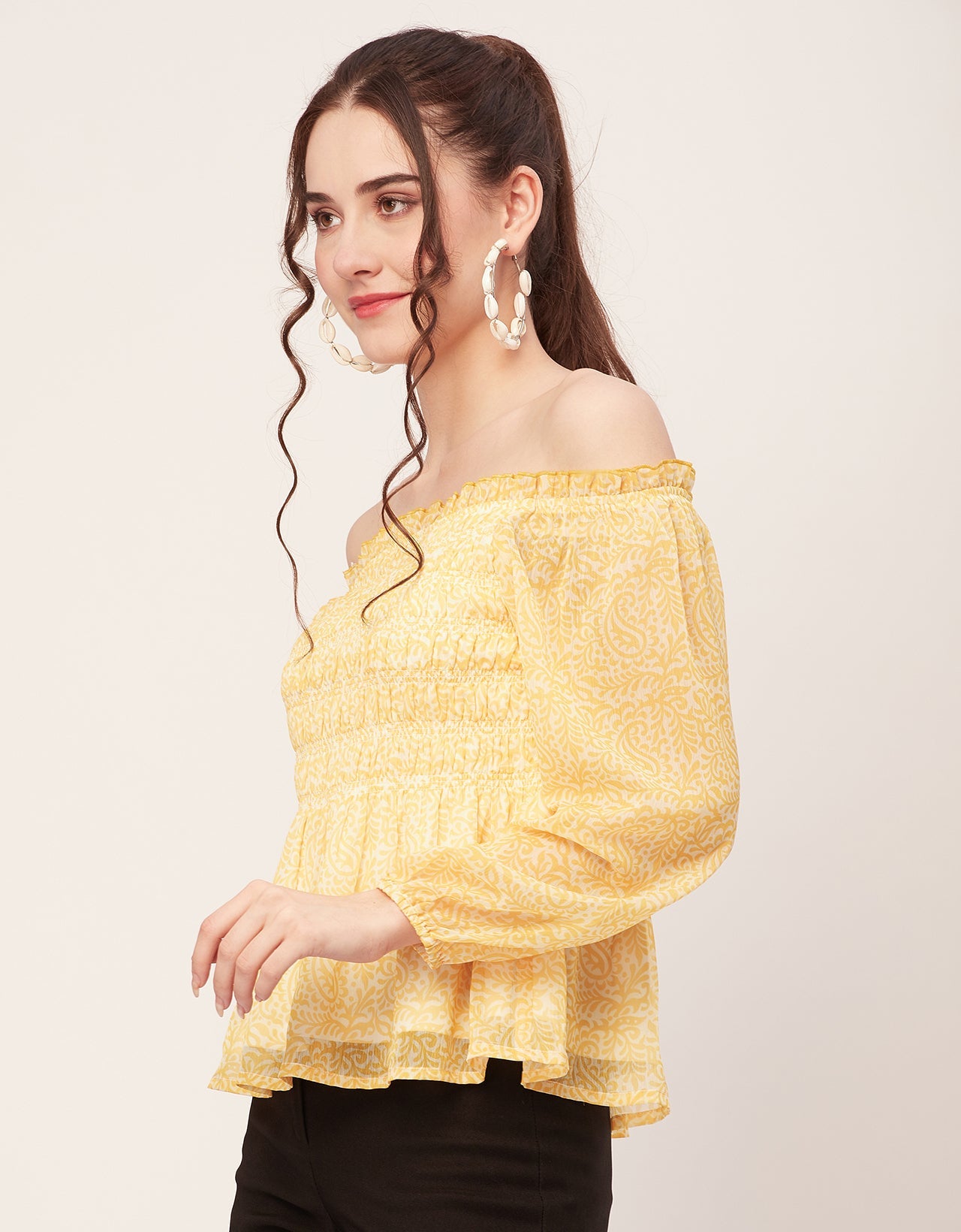 Off-Shoulder Smocked Top