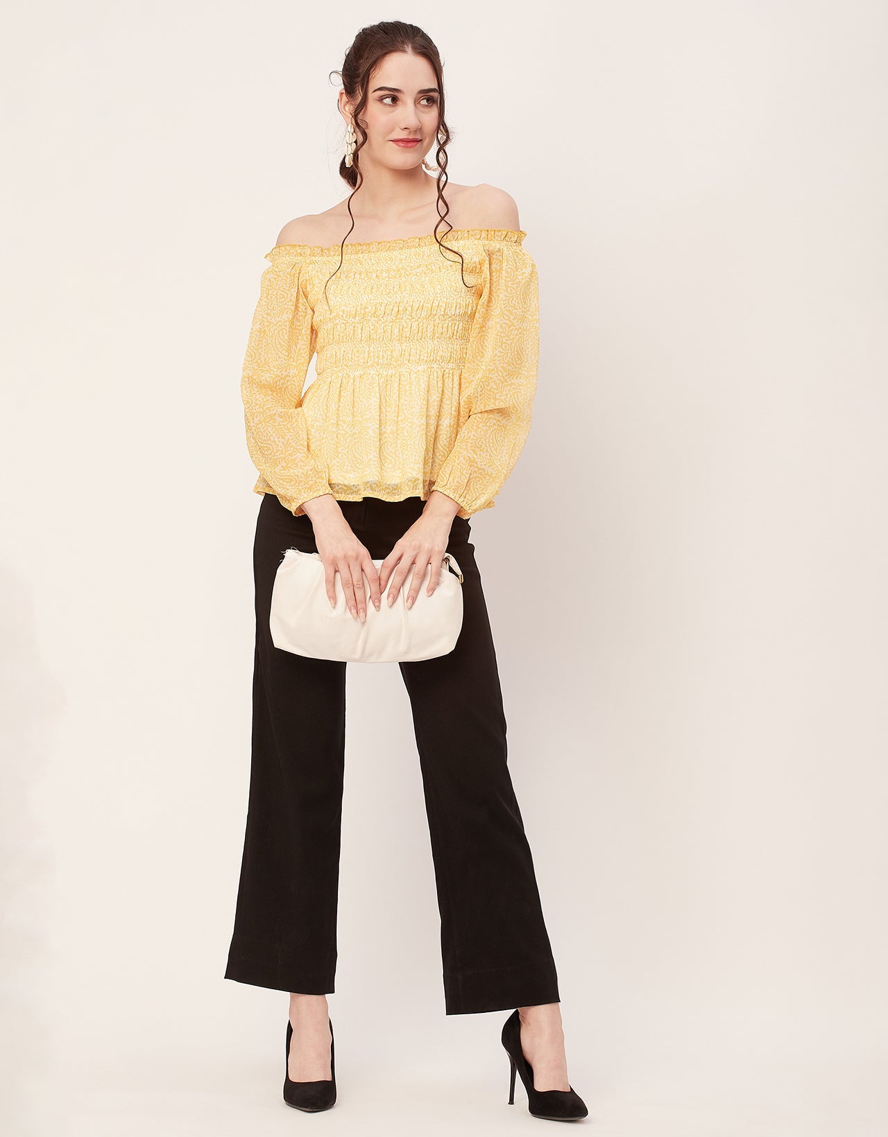 Off-Shoulder Smocked Top