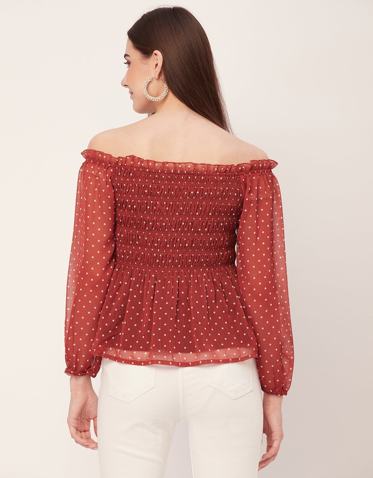 Off-Shoulder Smocked Top