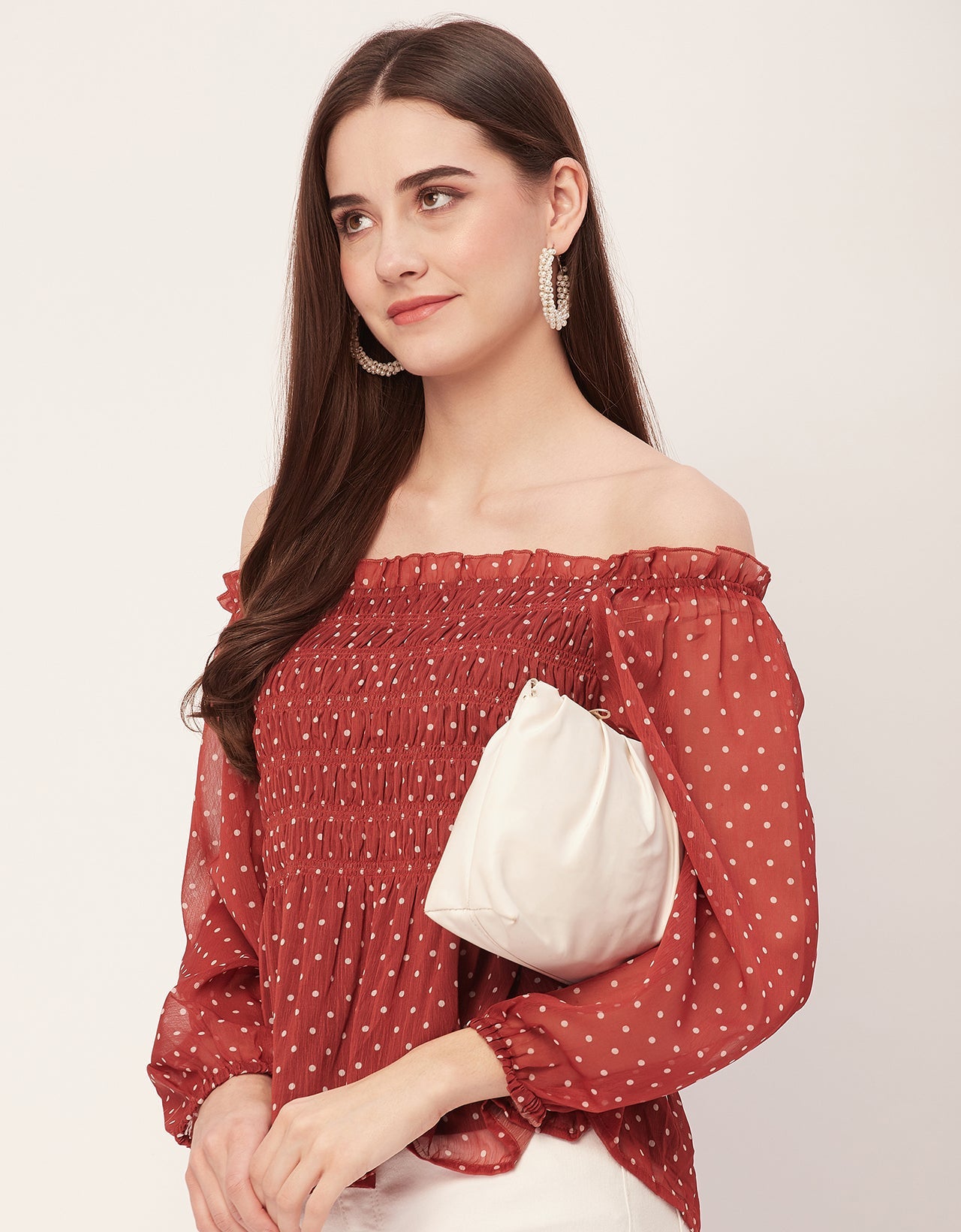 Off-Shoulder Smocked Top