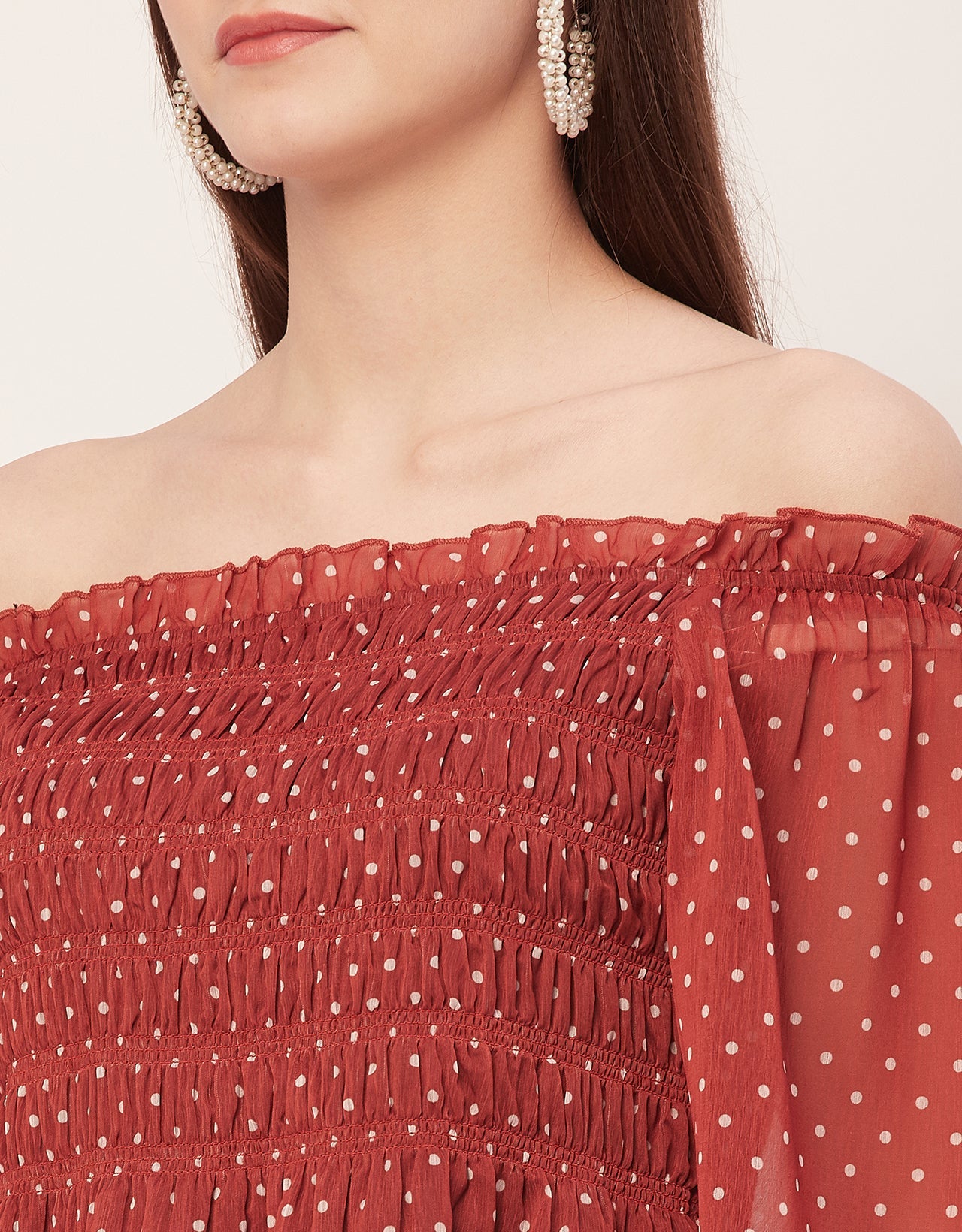 Off-Shoulder Smocked Top
