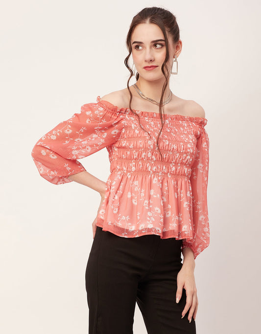 Off-Shoulder Smocked Top