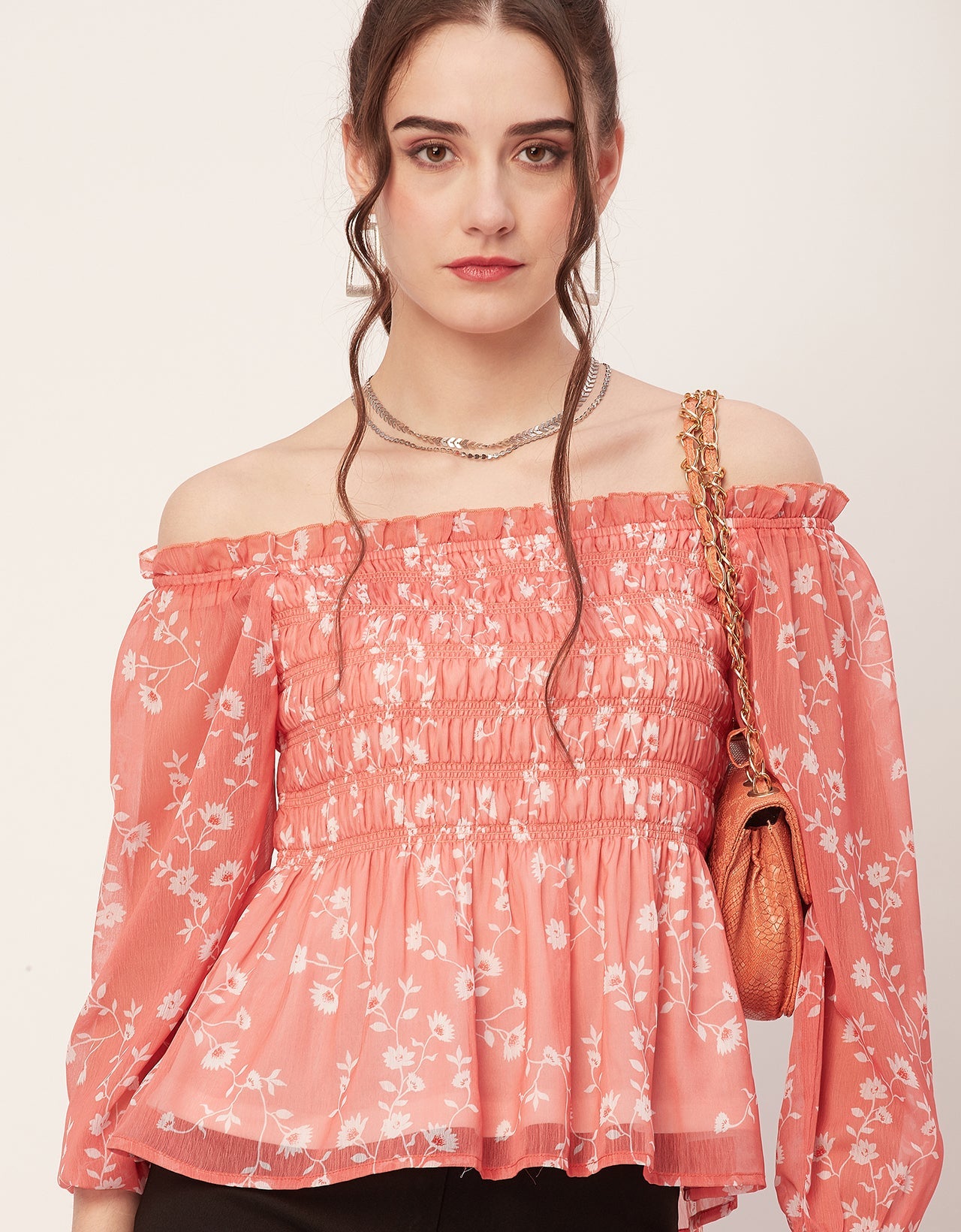 Off-Shoulder Smocked Top