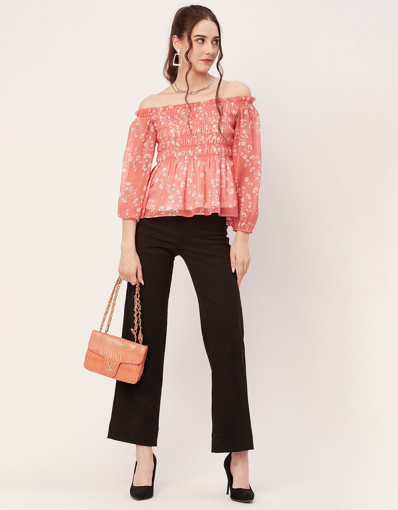 Off-Shoulder Smocked Top