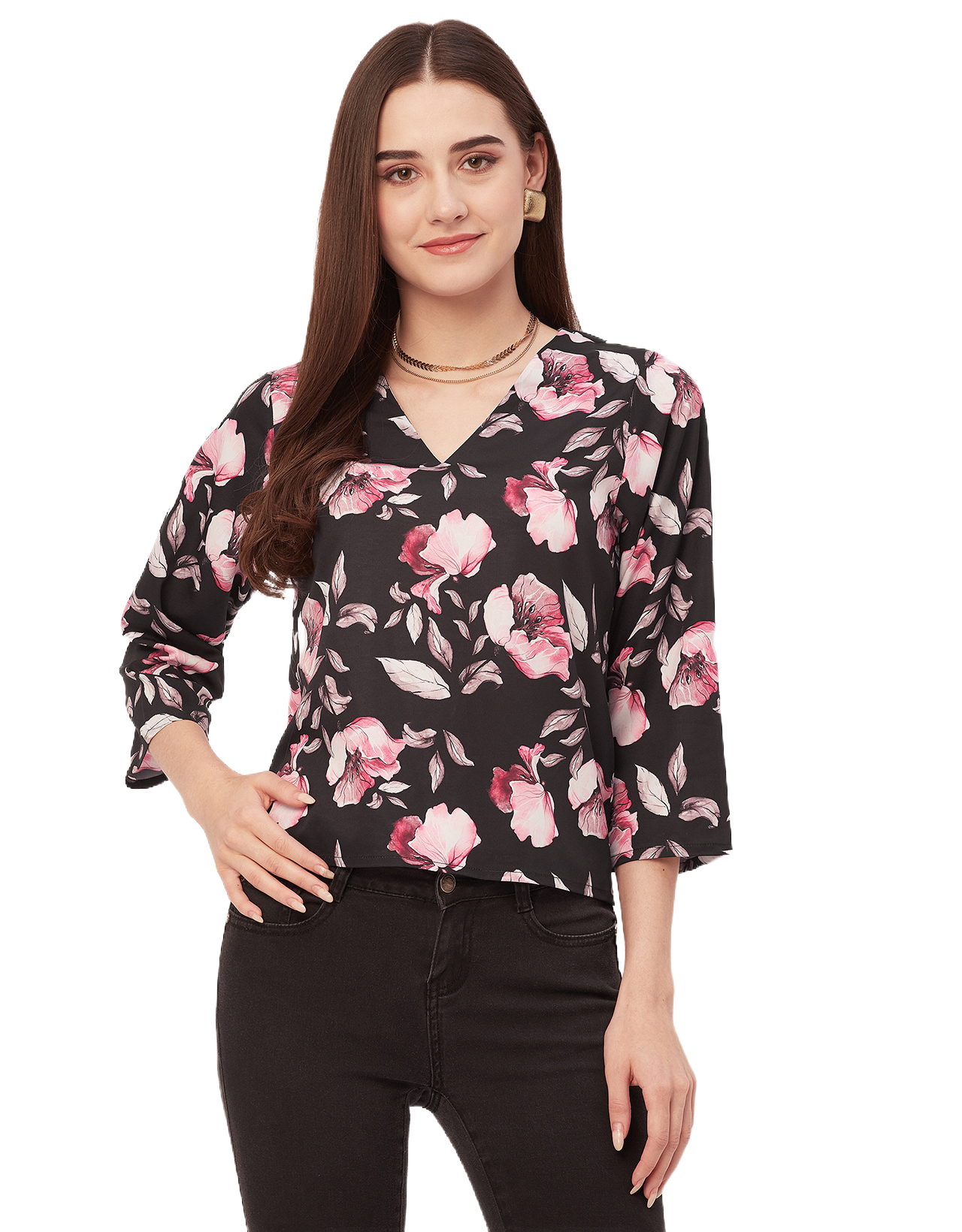 V-Neck Quarter Sleeve Top