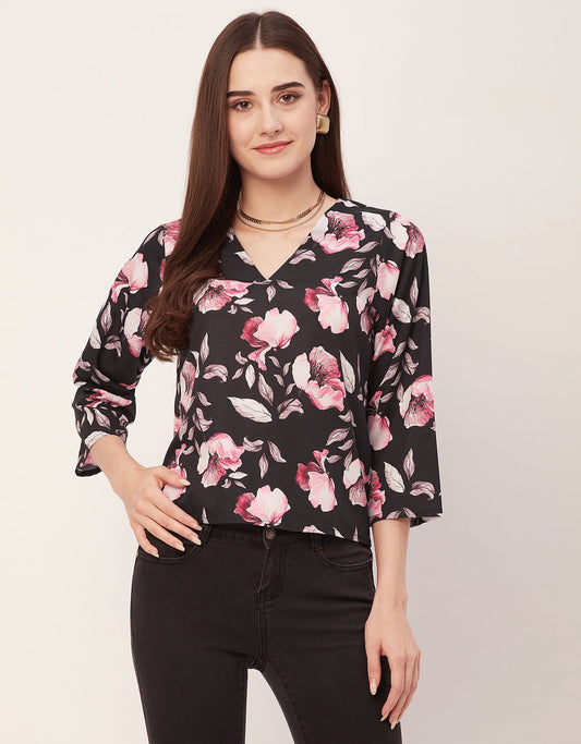 V-Neck Quarter Sleeve Top