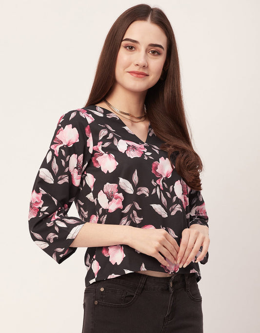 V-Neck Quarter Sleeve Top