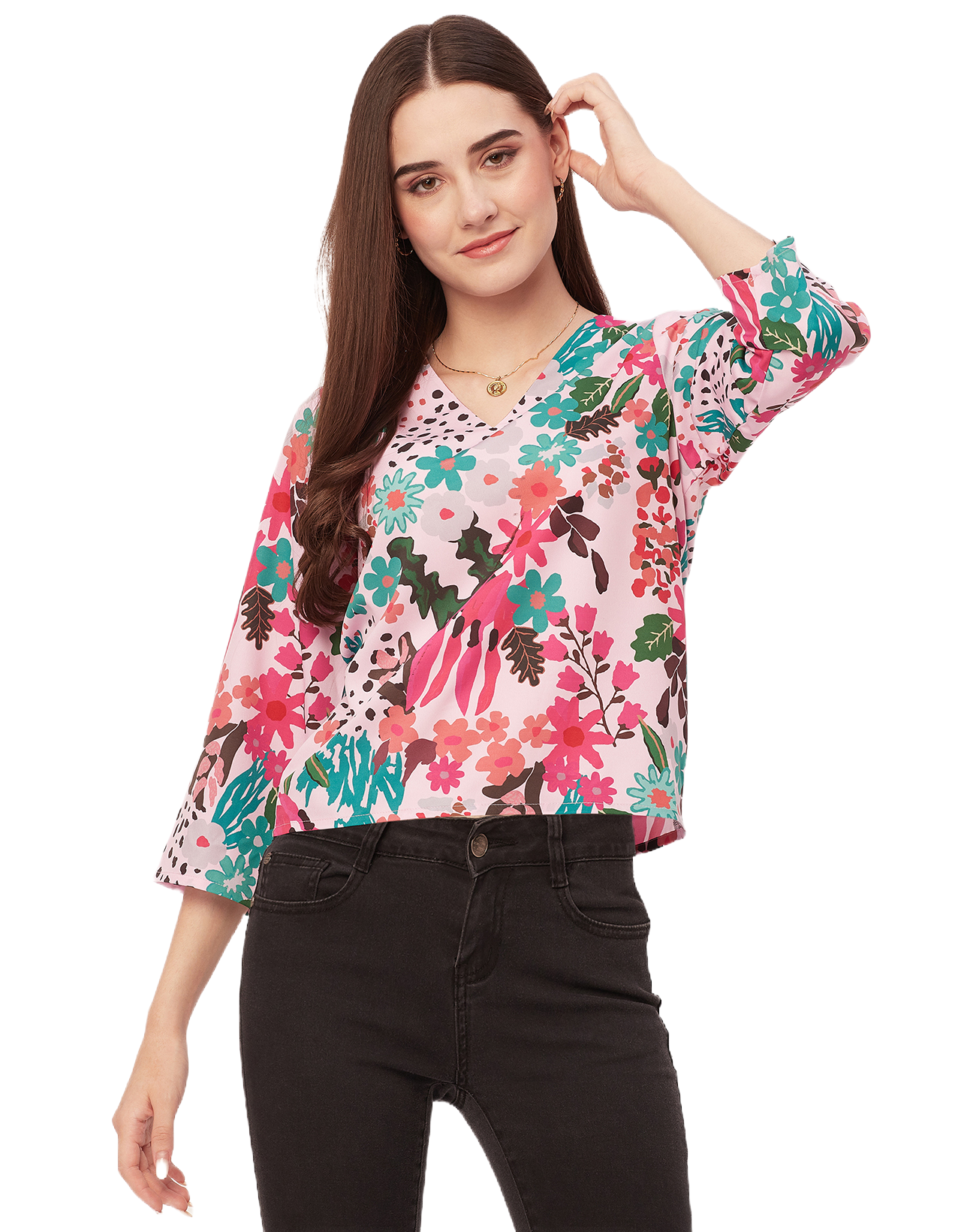 V-Neck Quarter Sleeve Top