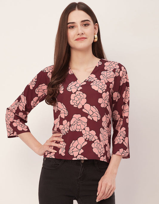 V-Neck Quarter Sleeve Top