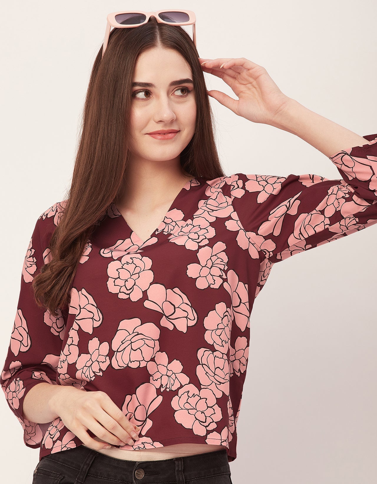 V-Neck Quarter Sleeve Top