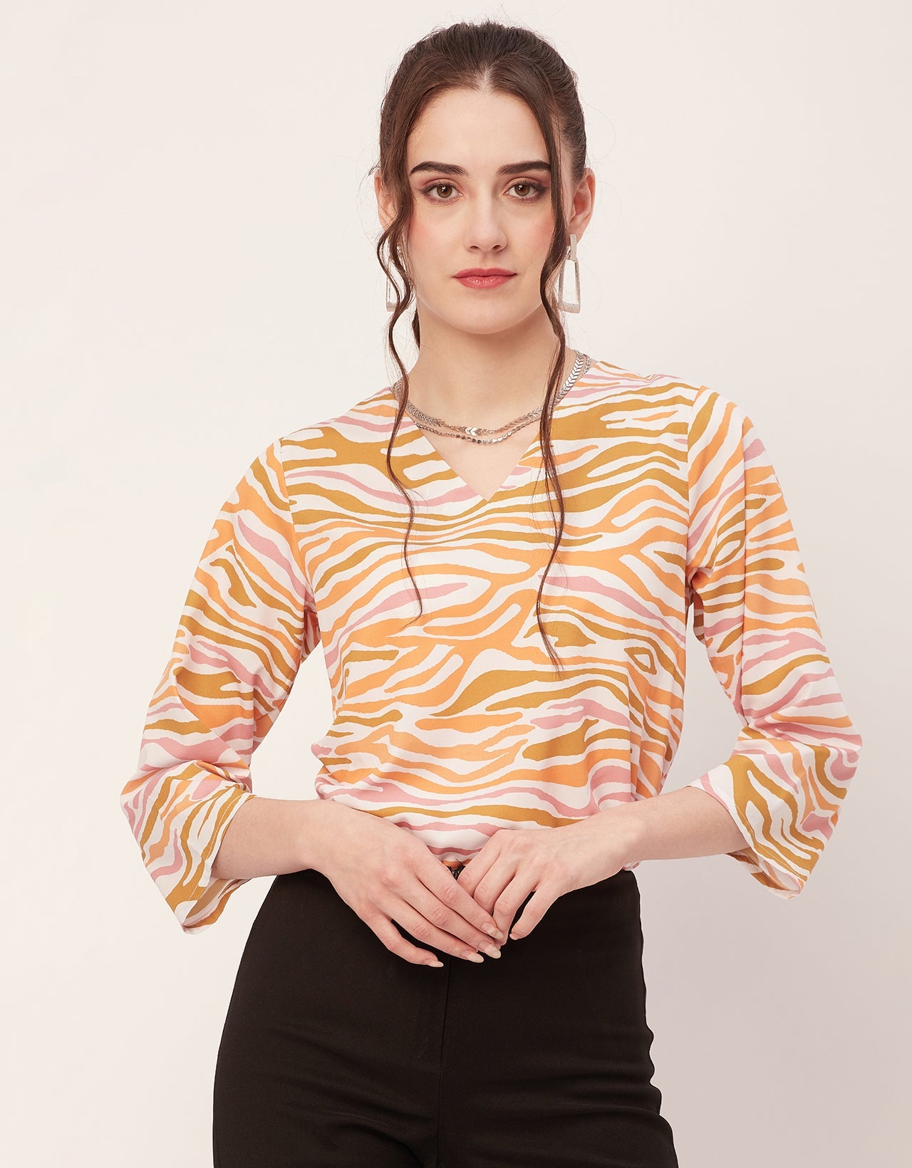 V-Neck Quarter Sleeve Top