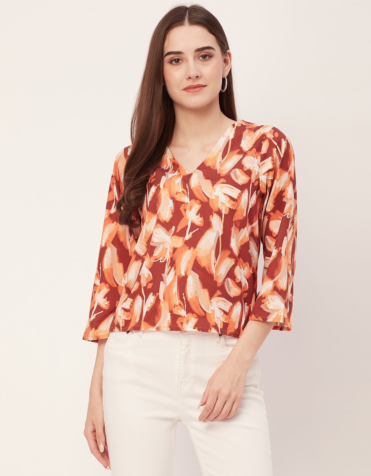 V-Neck Quarter Sleeve Top