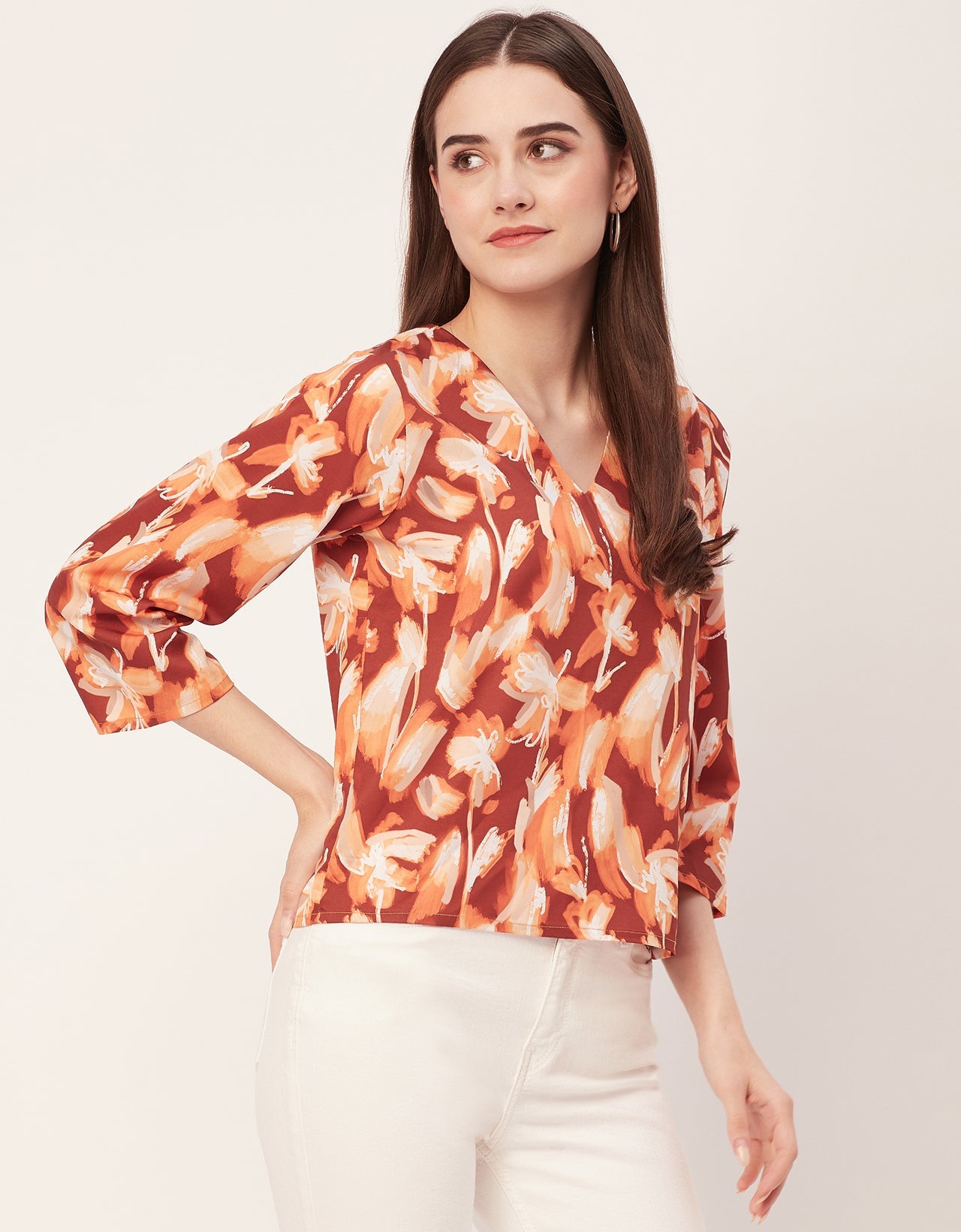 V-Neck Quarter Sleeve Top