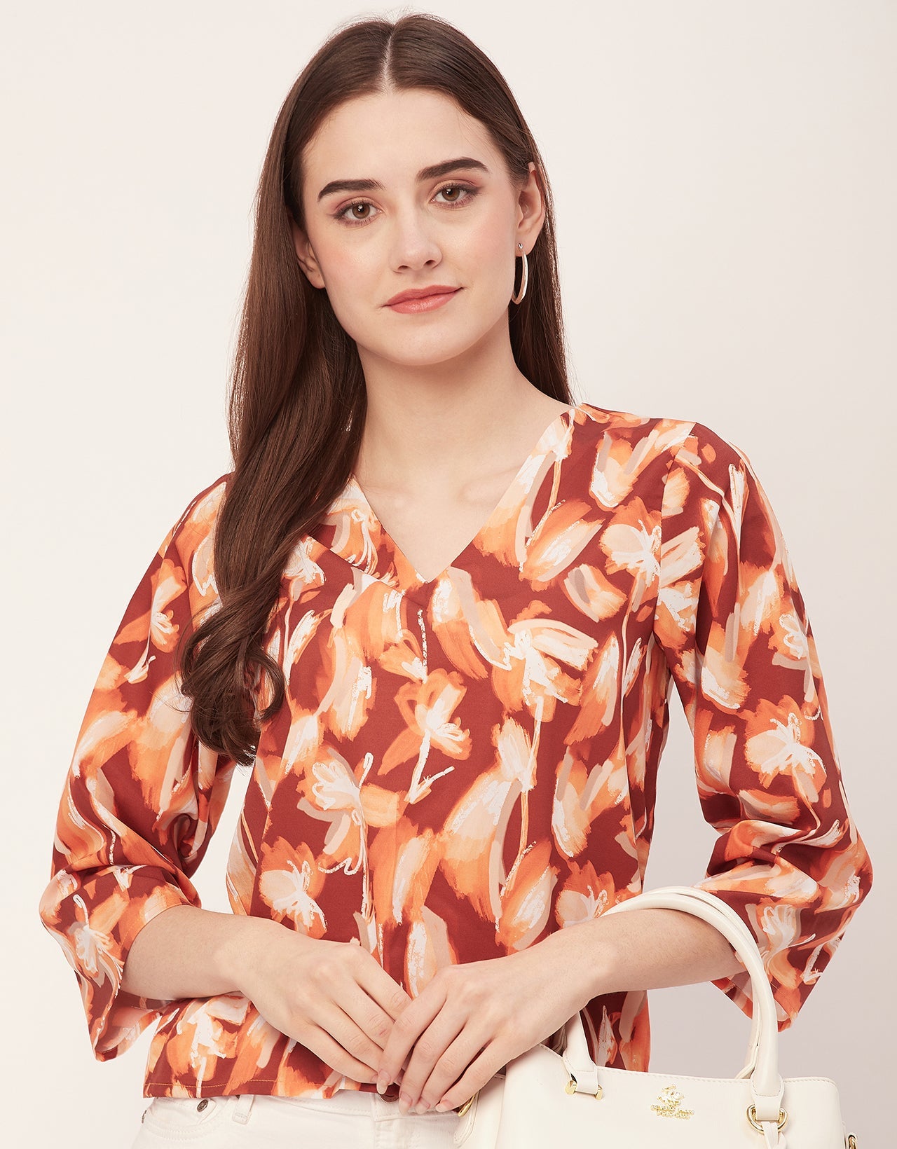 V-Neck Quarter Sleeve Top