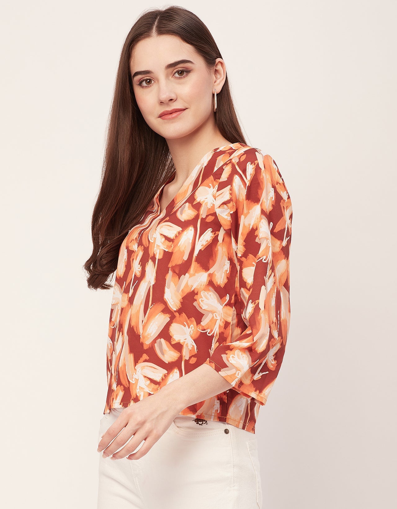 V-Neck Quarter Sleeve Top