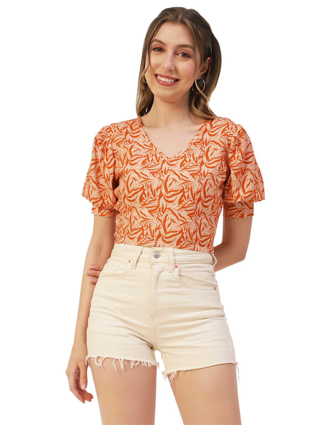 Viscose Rayon V-Neck Top