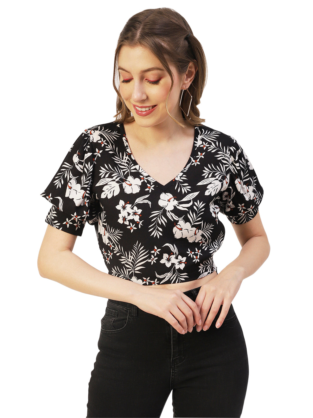 Viscose Rayon V-Neck Top