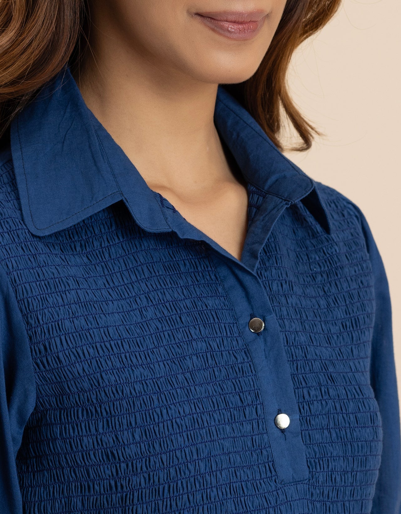 Solid Peplum Style Regular Casual Shirt Top For Women