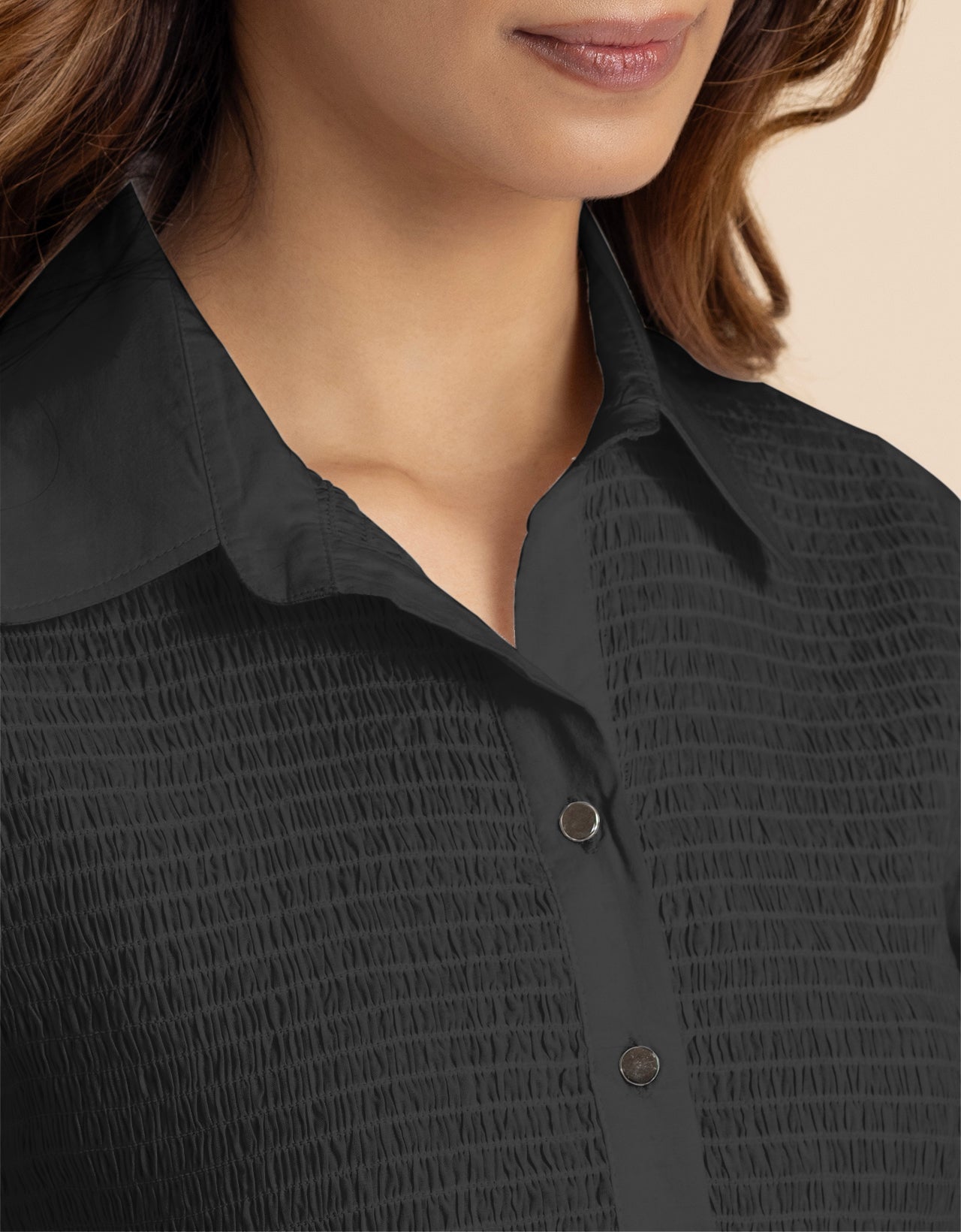 Solid Peplum Style Regular Casual Shirt Top For Women