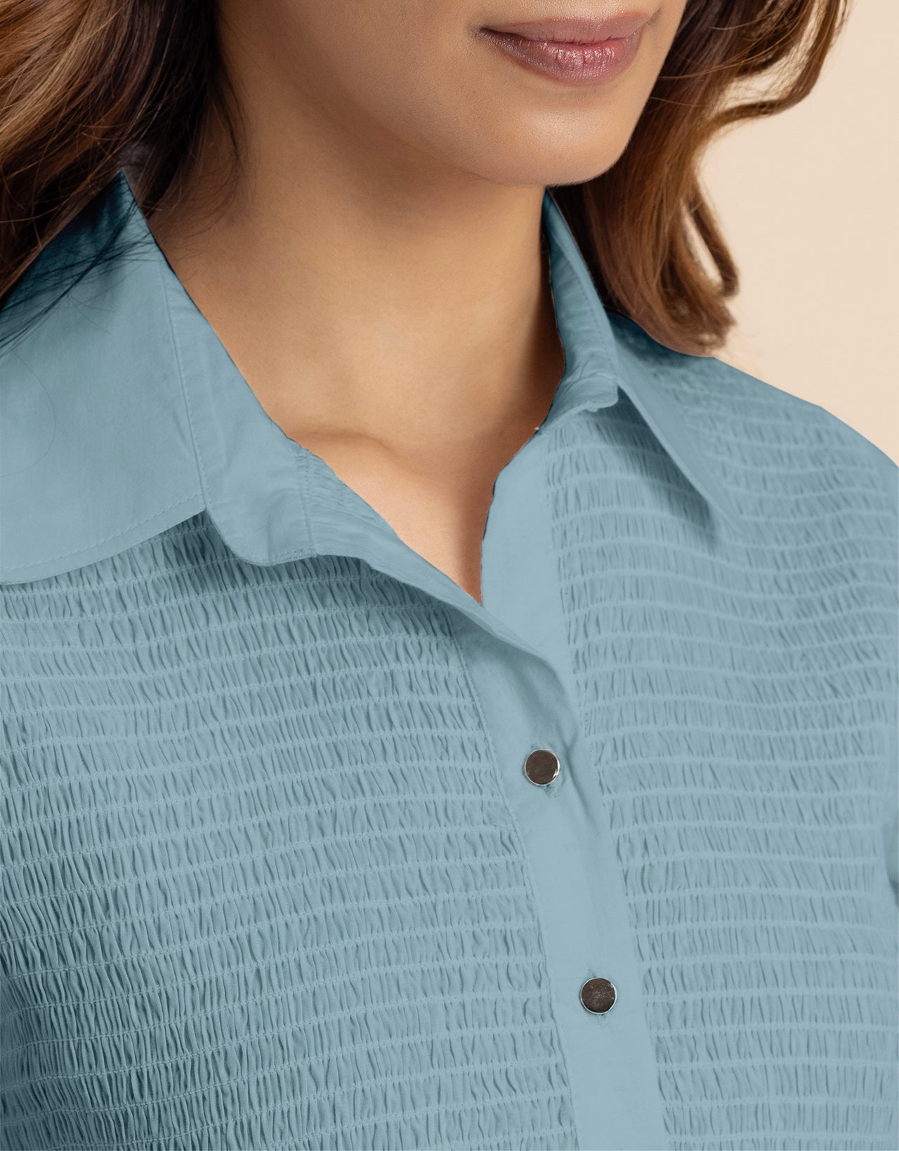 Solid Peplum Style Regular Casual Shirt Top For Women
