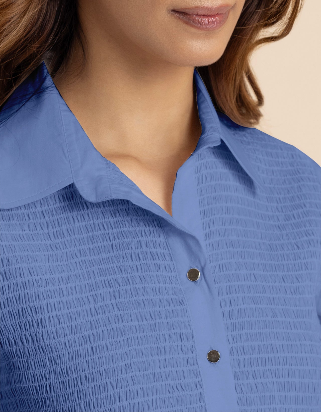 Solid Peplum Style Regular Casual Shirt Top For Women