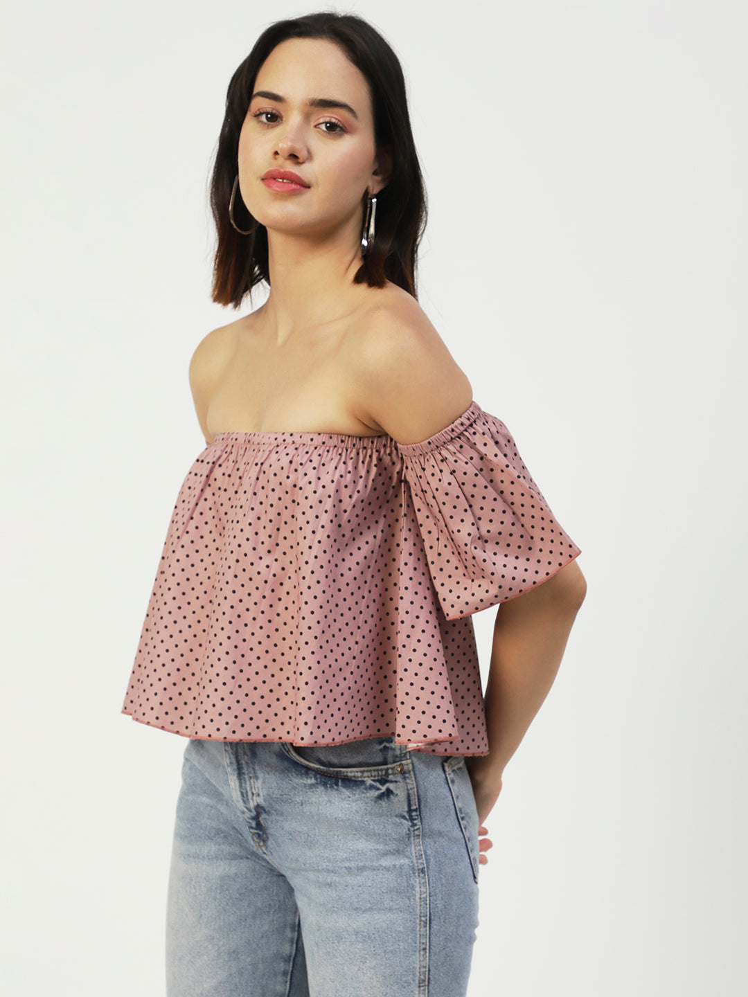 Cotton Off-Shoulder Crop