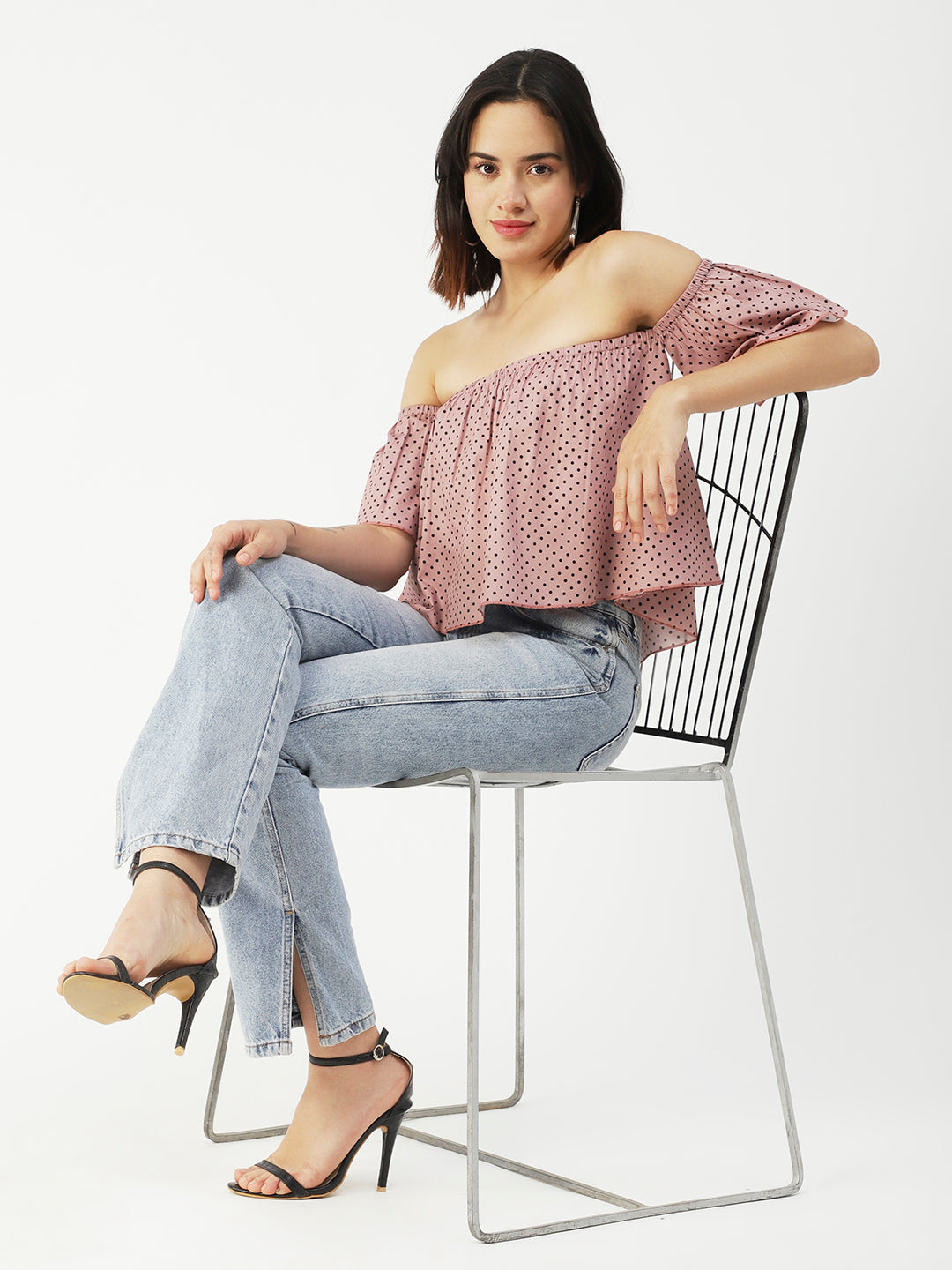 Cotton Off-Shoulder Crop