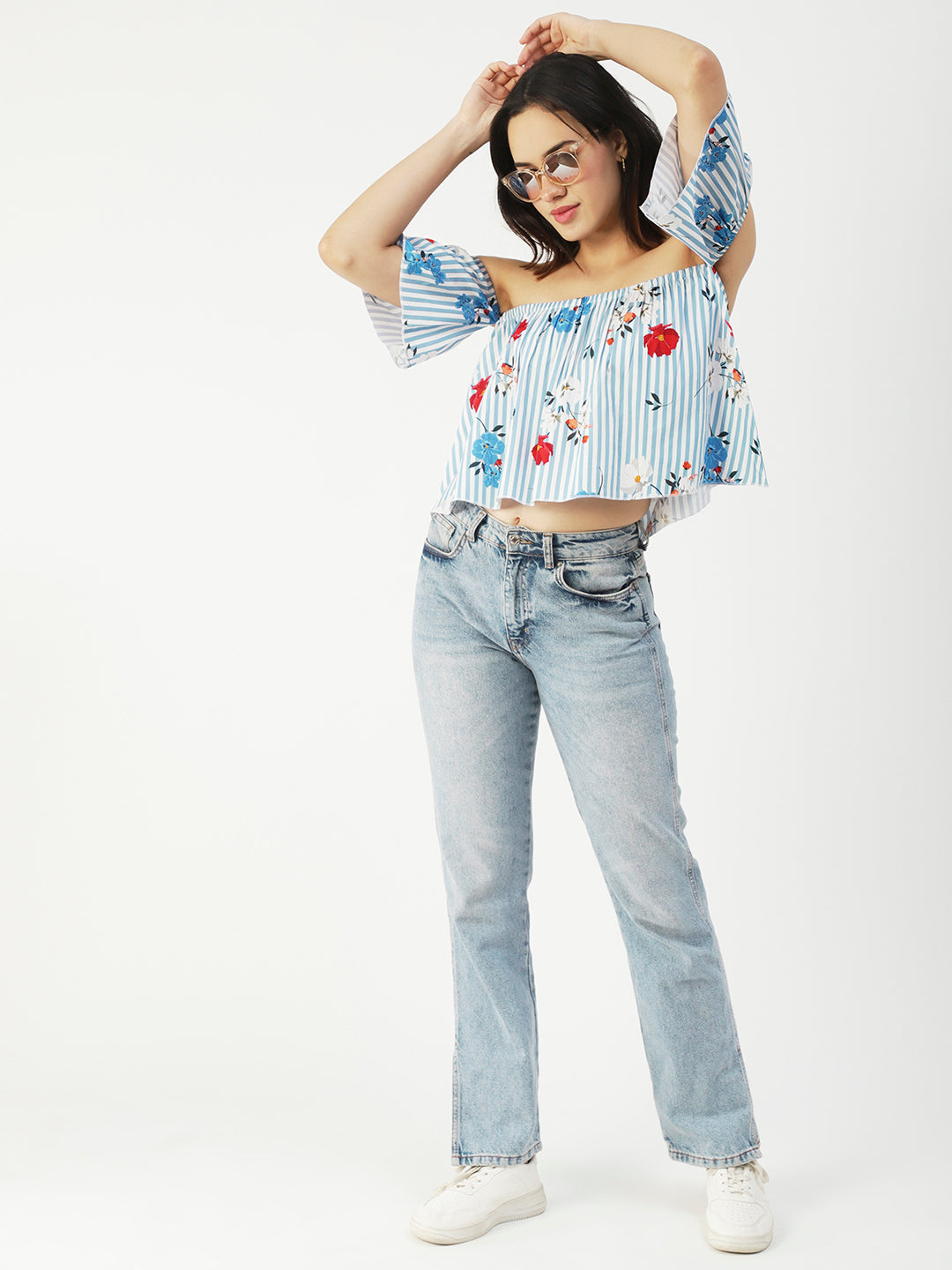 Cotton Off-Shoulder Crop