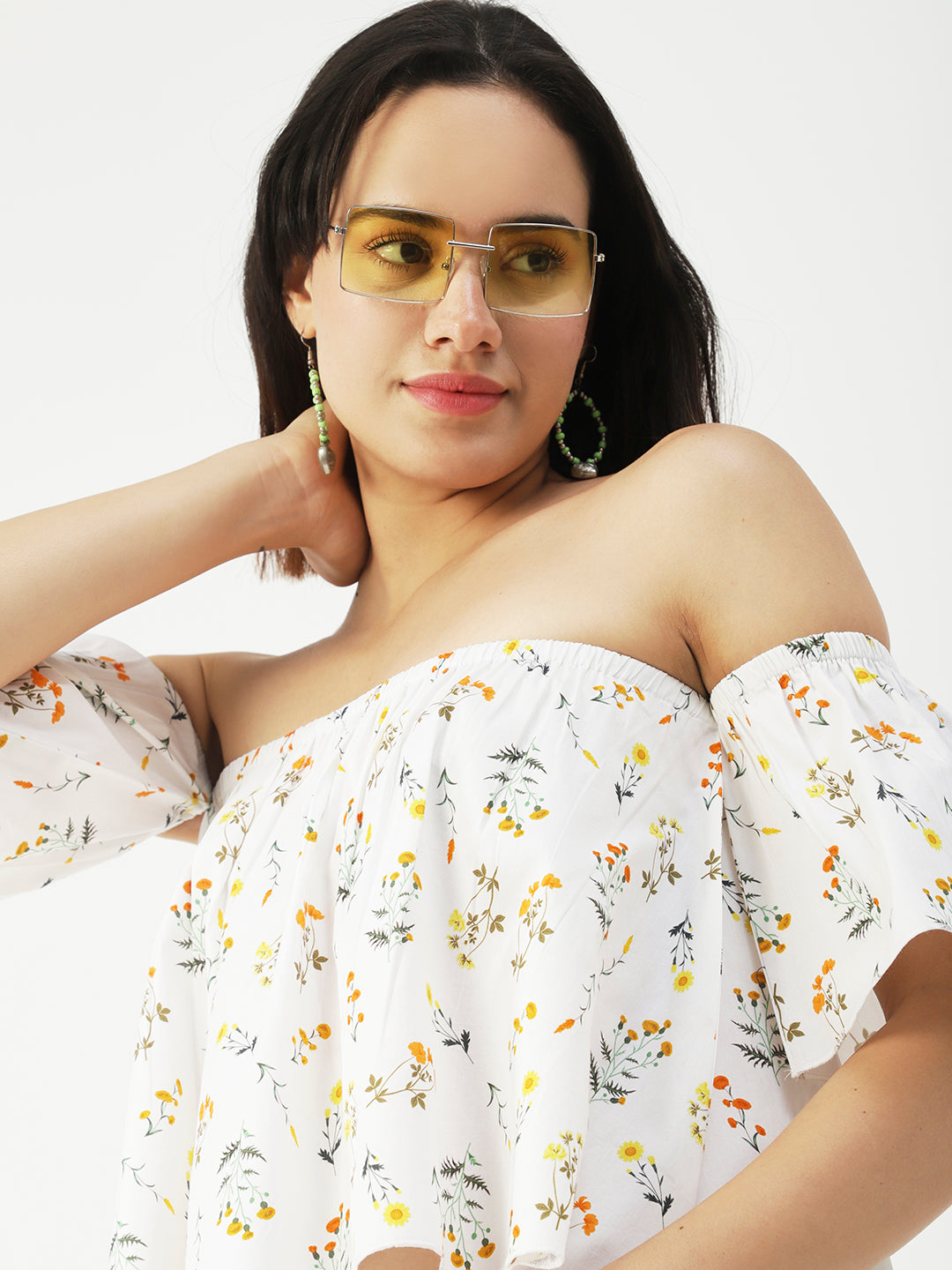Cotton Off-Shoulder Crop