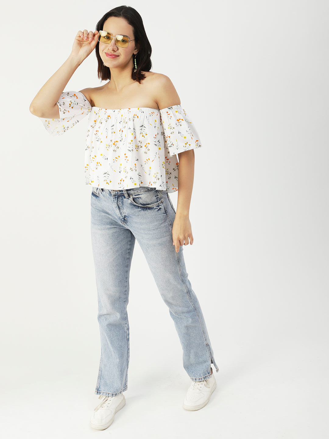 Cotton Off-Shoulder Crop